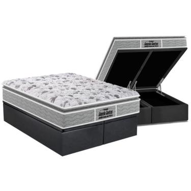 Imagem de Cama Box Baú Queen Colchão Ortopédico Probel D45/Ep Plus Pillow Top+Base Gray(158X198)