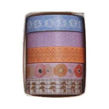 Imagem de Fita Washi Floral Romântica 5 Rolos Fita Decorativa Fofa DIY Fresca Pa