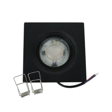 Imagem de Kit 8 Spot LED SMD Preto 7W Quadrado Direcionável 3K Bivolt