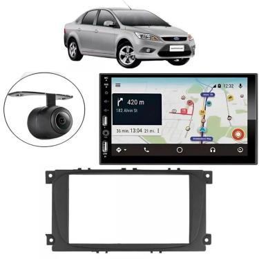 Imagem de Central Multimídia 2 Din Carplay Android Auto Ford Focus Hatch Moldura + Câmera