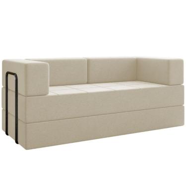 Imagem de Sofa Cama Modular 2 Lugares 160 Cm Monaco Linho Bege Vconcept Bege