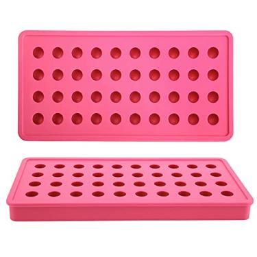 Imagem de Yinhing Máquina de Gelo de Silicone Com 40 Furos para Cubos de Gelo de Formato Perfeito, Ideal para Festas, Bares e Celebrações, Design Azul Elegante (Rosa Vermelha)