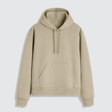 Imagem de Blusa Moletom Masculino Com Capuz Liso Sem Estampa 100% Algodão-Masculino