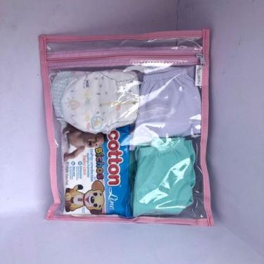 Imagem de Kit com 5 SACOS organizadores ROSA maternidade viagem - Gii Matos Make