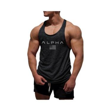 Imagem de Camiseta Masculina De Tamanho Europeu Alpha Estampada Com Decote Redon