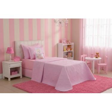 Imagem de SOLTEIRO Cobre Leito Colcha Infantil Menina PRINCESA URSA 03 Peças Mat