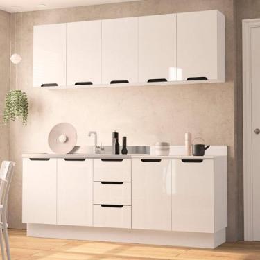 Imagem de Cozinha Modulada 4 Peças sem Pia e Rodapé Maeena Politorno, Branco