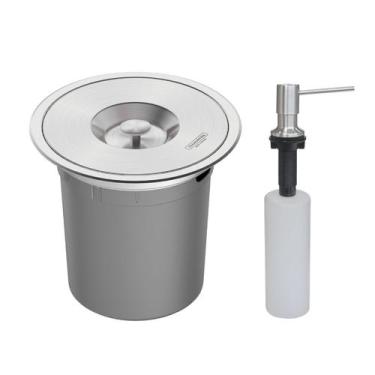 Imagem de Kit Lixeira e Dosador de Sabão de Embutir Tramontina