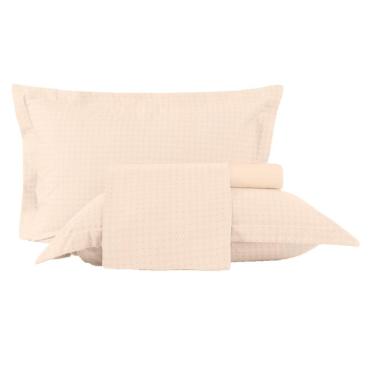 Imagem de Jogo De Cama Queen 4 Peças Altenburg Toque Acetinado Play Bege