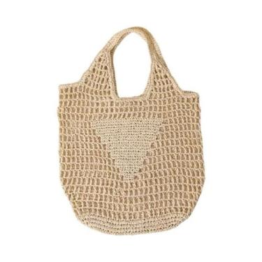 Imagem de Bolsa De Ombro De Palha Feminina Grande Capacidade, Bolsa De Compras D