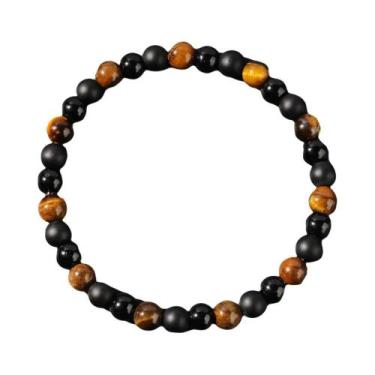 Imagem de Pulseira Magnética De Hematita, Olho De Tigre E Obsidiana Para Homens 