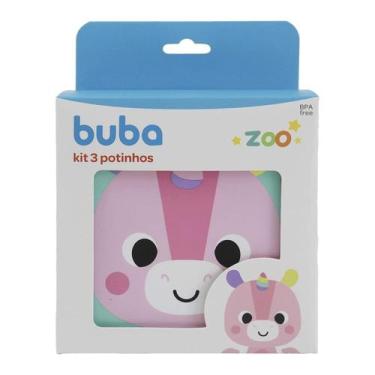 Imagem de Kit 3 Potes Lancheira Infantil Buba Bubazoo Unicórnio