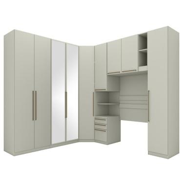 Imagem de Quarto Modulado Solteiro Seletto 6 Peças Areia - Móveis Henn Areia
