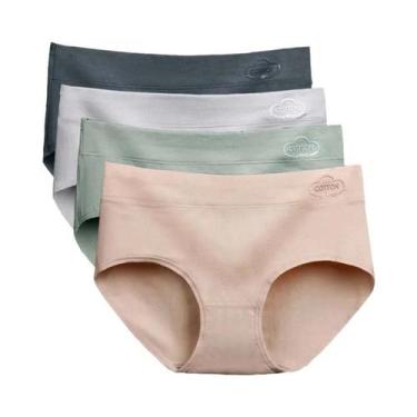 Imagem de Calcinhas De Algodão Antibacterianas Para Mulheres plus Size 4 Peças S