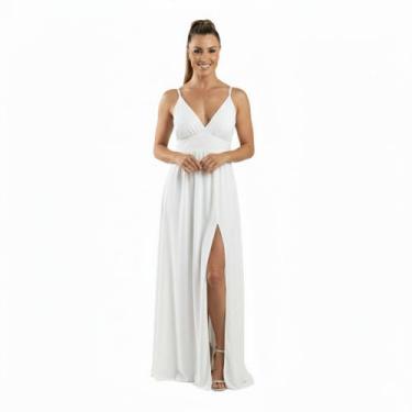 Imagem de Vestido Longo de Alça Decotado com Fenda Festa Formatura Casamento 202