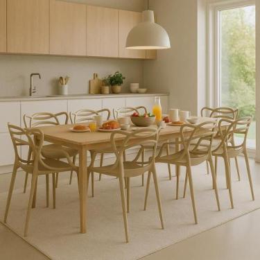 Imagem de Conjunto 8 Cadeiras Allegra Nude em Polipropileno - La Mobilia