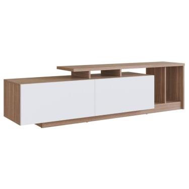 Imagem de Rack Linea para TV até 50 Polegadas com 2 Portas Basculantes e Nichos B91 Montana Branco Emovell