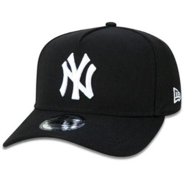 Imagem de Boné New Era Aba Torta NY Yankees Preto Branco-Masculino