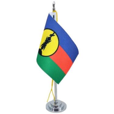Imagem de Mini Bandeira De Mesa Do Nova Caledônia Poliéster 15 Cm (mastro) - SP 