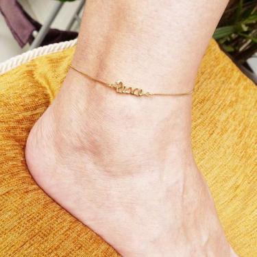 Imagem de Tornozeleira Life Love Peace Zirconia Reversível Pulseira Banho De Our
