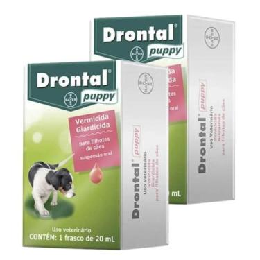 Imagem de Kit 2 Vermífugo Elanco Drontal Liquido Cães Filhotes 20ml