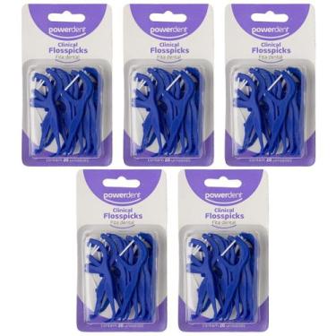 Imagem de Kit Fio Dental Powerdent Floss Picks 2 em 1 Com 5 x 20 Undes