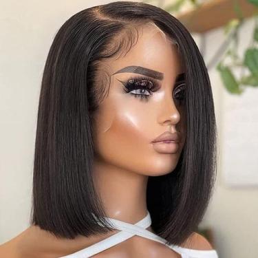 Imagem de Peruca BEEOS Ultra-ajustada Bob 35 cm de cabelo humano com 180% de den