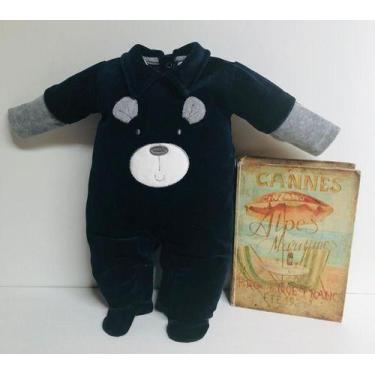 Imagem de Macacão Bebe Menino Longo Plush Inverno Carinha Enxoval 124 - Zafielo,