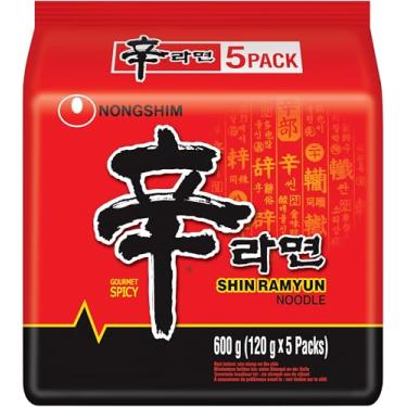 Imagem de Kit Macarrão Oriental Lamen Shin Ramyun Carne e Legumes Nongshim 110g - 5 Pacotes