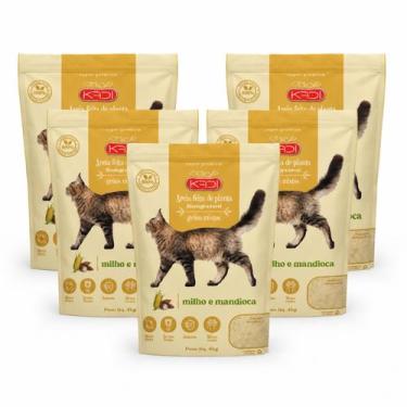 Imagem de Kit 5 Areia Biodegradável Higienica Grãos Mistos 20kg Gatos - Kadi