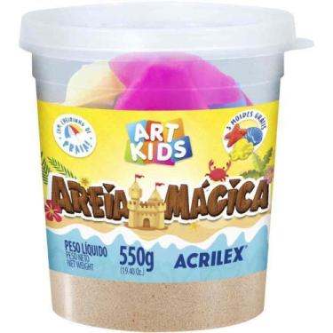 Imagem de Massa Areia Areia Mágica Natural 550G com Forminhas - Acrilex