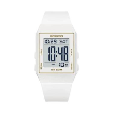Imagem de Relógio Esportivo Feminino Com Pulseira De Silicone, 3ATM À Prova d'Ág