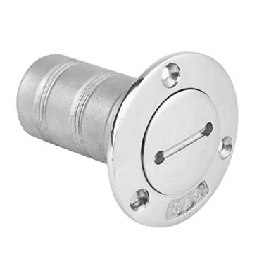 Imagem de Preenchimento de combustível/gás para barcos, 3,8 cm de aço inoxidável para barco/tanque de combustível com corrente de retenção, tampa sem chave para iate, barco, caravanas, trailer, caminhão, naval