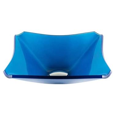 Imagem de CUBA DE VIDRO QUADRADA CHANFRADA 30CM AZUL ESCURO