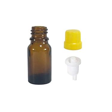 Imagem de Frasco de Vidro 15ml com Batoque Gotejador (20 Peças) Cor:Amarelo