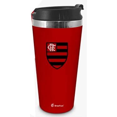 Imagem de Copo Térmico Inox Emborrachado Flamengo 450ml Brasfoot