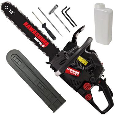 Imagem de Motosserra À Combustão Kawashima KCS-400E 37,2cc 2 Tempos Com Corrente de 57 Elos e Freio de Segurança Para Trabalho Pesado em Sítios