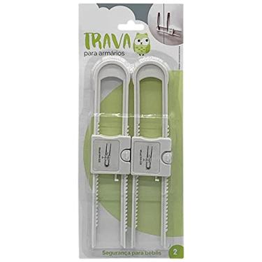 Imagem de Trava Portas Bebe, Trava de Segurança para Porta de Armarios - Kit com 2 Travas
