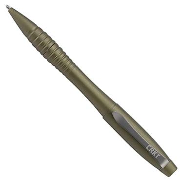 Imagem de Caneta de defesa CRKT Williams: perfil baixo, caneta de sobrevivência EDC, alumínio anodizado verde-oliva com cartucho Schmidt MegaLine 4889 M e clipe de bolso