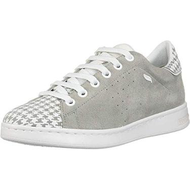 Imagem de Geox Tênis de cano baixo para meninas, Bege (cinza/branco C1303), 8 us