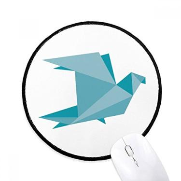 Imagem de DIYthinker Tapete de mouse abstrato origami verde padrão pombo desktop escritório tapete redondo para computador