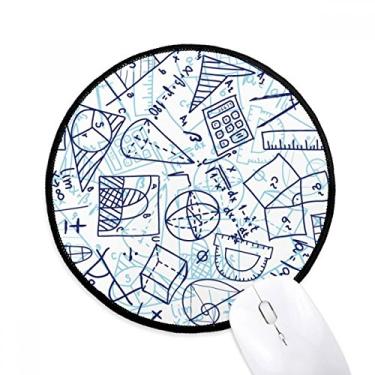 Imagem de Régua matemática pintada à mão azul ilustração calculadora mouse pad desktop escritório tapete redondo para computador