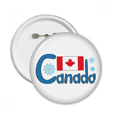 Imagem de Broche redondo com bandeira nacional do Canadá, padrão azul, alfinetes redondos, emblema, acessório, decoração, 5 peças