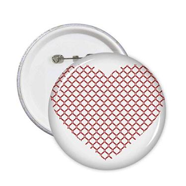 Imagem de Emblema com círculos coração dia dos namorados, broche vermelho, 5 peças