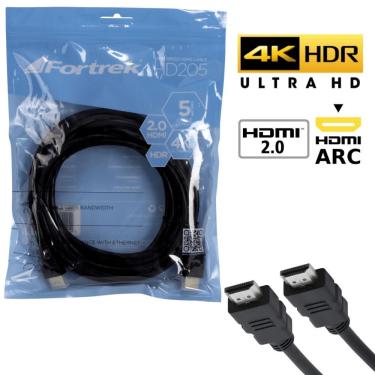 Imagem de Cabo hdmi versão 2.0 4K ultra HD arc 5 metros - fortrek HD205