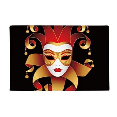 Imagem de DIYthinker Tapete de chão Mysterious Head Happy Carnival of Venice Tapete antiderrapante para porta de banheiro