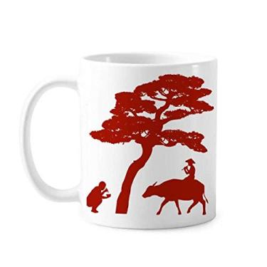 Imagem de Caneca com contorno da cultura de árvore de vaca da China Caneca de cerâmica café porcelana louça