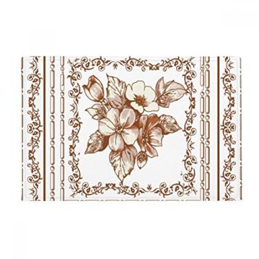 Imagem de DIYthinker Moldura de flor barroca padrão moderno tapete antiderrapante para porta de banheiro