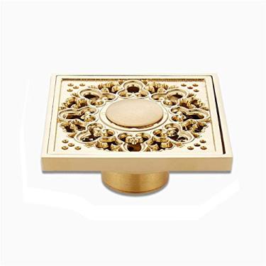 Imagem de Dreno de piso com tampa SquareBathroom Floor Drain Filte Stoppers Chuveiro Tampa removível Cobre para banheiro Chuveiro Banheiro Lavanderia Jardim externo