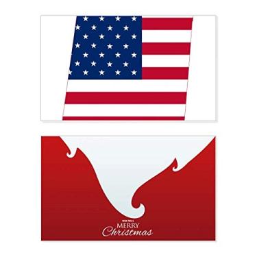 Imagem de Mapa dos Estados Unidos Estrelas Listras Bandeira Formato Feriado Feliz Natal Cartão de Parabéns Mensagem de Natal Letra de Natal